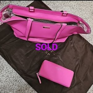Kate Spade Pink Purse w/ wallet and dust bag